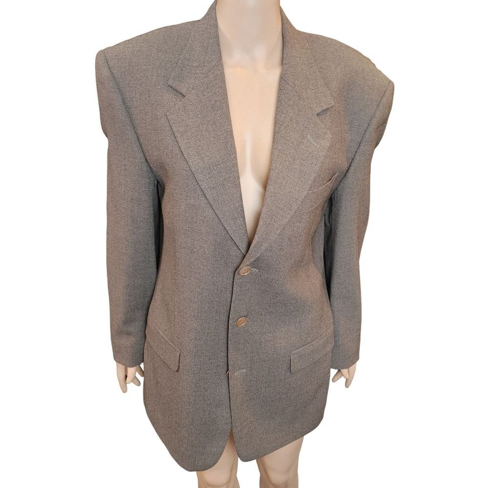 Issimo Italian 3-Button Suit Brown Jacket 100% Wool 38 Regular